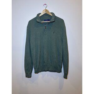 Light Green Ralph Lauren Quarter Zip Size Large Pima Cotton